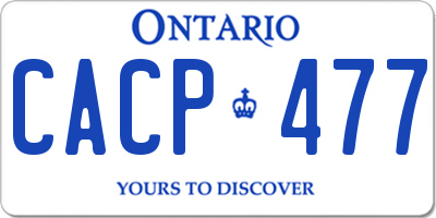 ON license plate CACP477