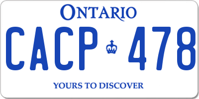 ON license plate CACP478