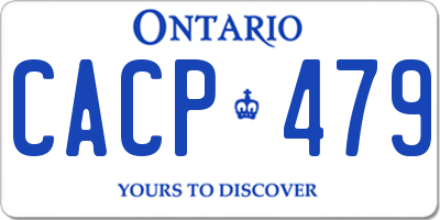 ON license plate CACP479