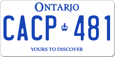 ON license plate CACP481