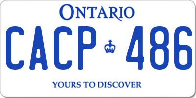 ON license plate CACP486