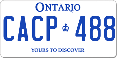 ON license plate CACP488