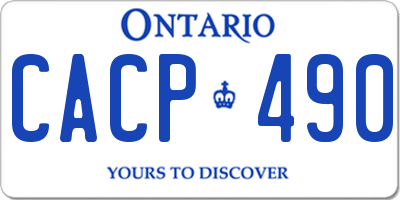 ON license plate CACP490