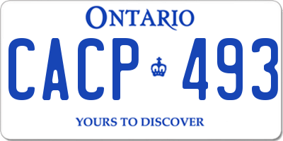 ON license plate CACP493