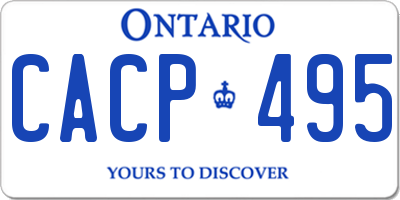 ON license plate CACP495