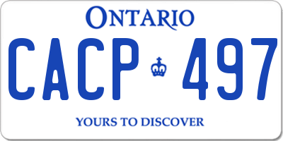 ON license plate CACP497