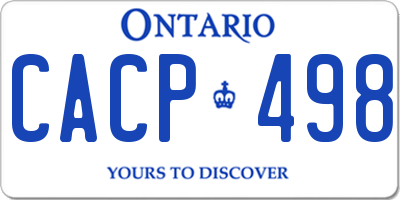 ON license plate CACP498