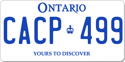 ON license plate CACP499