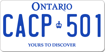 ON license plate CACP501