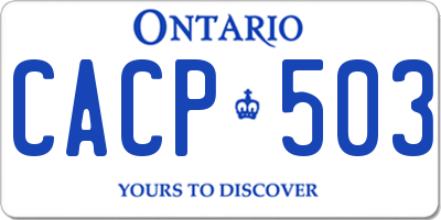 ON license plate CACP503