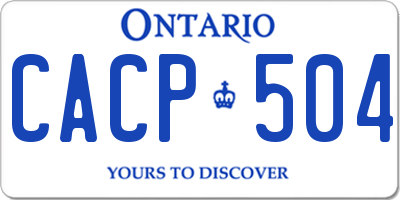 ON license plate CACP504