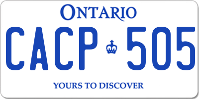 ON license plate CACP505