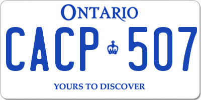 ON license plate CACP507