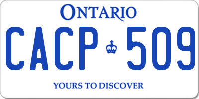 ON license plate CACP509