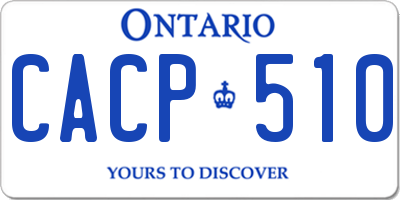 ON license plate CACP510