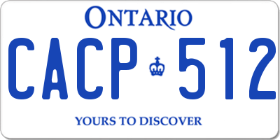 ON license plate CACP512