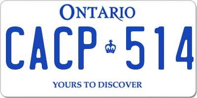 ON license plate CACP514