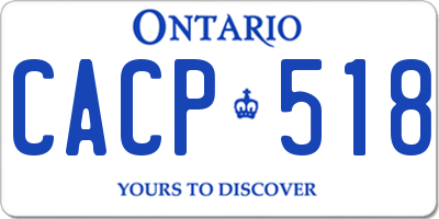 ON license plate CACP518