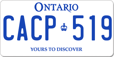 ON license plate CACP519