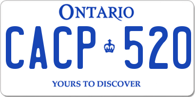 ON license plate CACP520