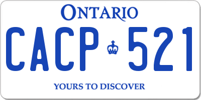 ON license plate CACP521