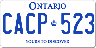 ON license plate CACP523