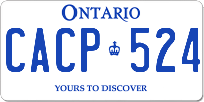 ON license plate CACP524