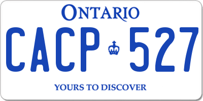 ON license plate CACP527