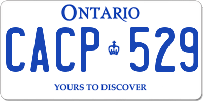 ON license plate CACP529