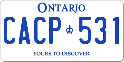 ON license plate CACP531