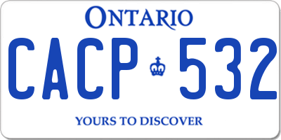 ON license plate CACP532