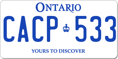 ON license plate CACP533