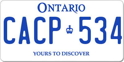 ON license plate CACP534