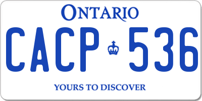 ON license plate CACP536