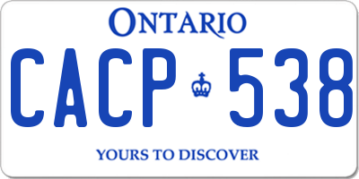 ON license plate CACP538