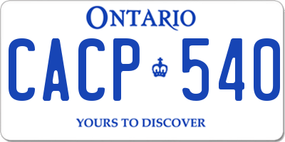 ON license plate CACP540