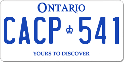 ON license plate CACP541