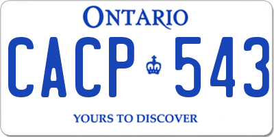 ON license plate CACP543