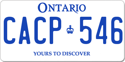 ON license plate CACP546