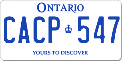 ON license plate CACP547