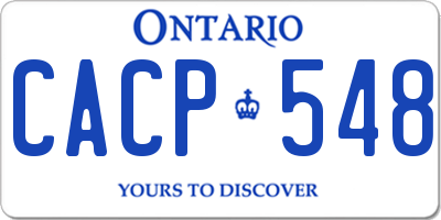 ON license plate CACP548