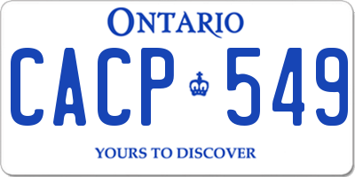 ON license plate CACP549