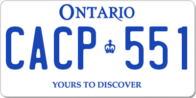 ON license plate CACP551