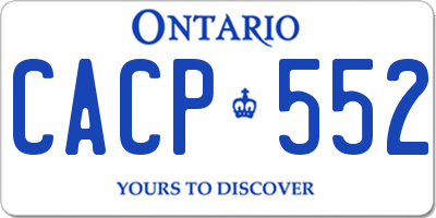 ON license plate CACP552