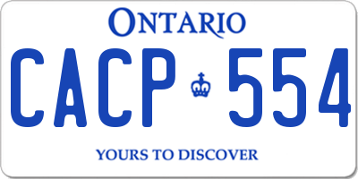 ON license plate CACP554