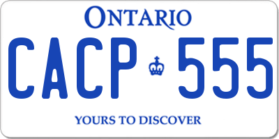 ON license plate CACP555