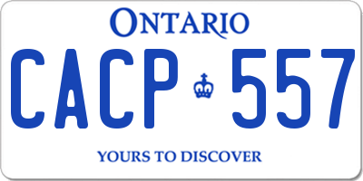 ON license plate CACP557