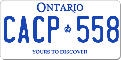 ON license plate CACP558