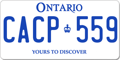 ON license plate CACP559