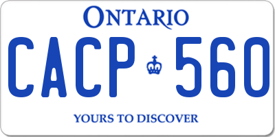 ON license plate CACP560